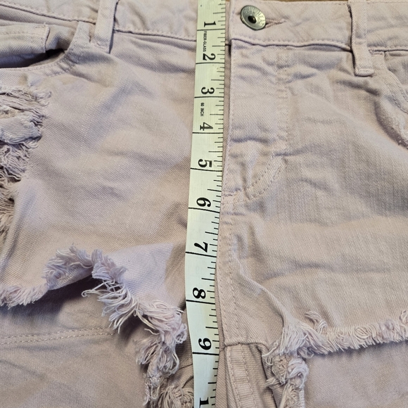 Bullhead Light Purple Jean Shorts Frayed Hem Distressed Size 11 - Picture 5 of 6